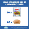 1 CAJA HAMBURGUESA FRIAR X 80 GR + 60 PANES FARGO