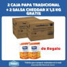 2 CAJAS PAPA TRADICIONAL 15 KG + SALSAS CHEDDAR X 1,5 KG