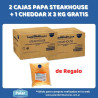 2 CAJAS PAPA STAKE HOUSE + 1 CHEDDAR X 3 KG