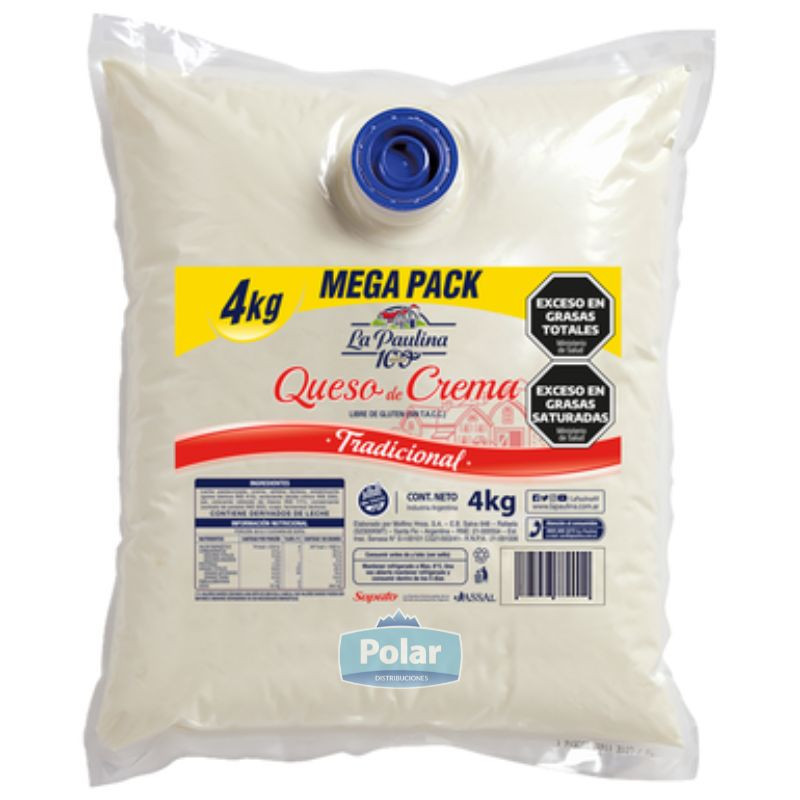 Queso Crema La Paulina Pouch x 4 kg
