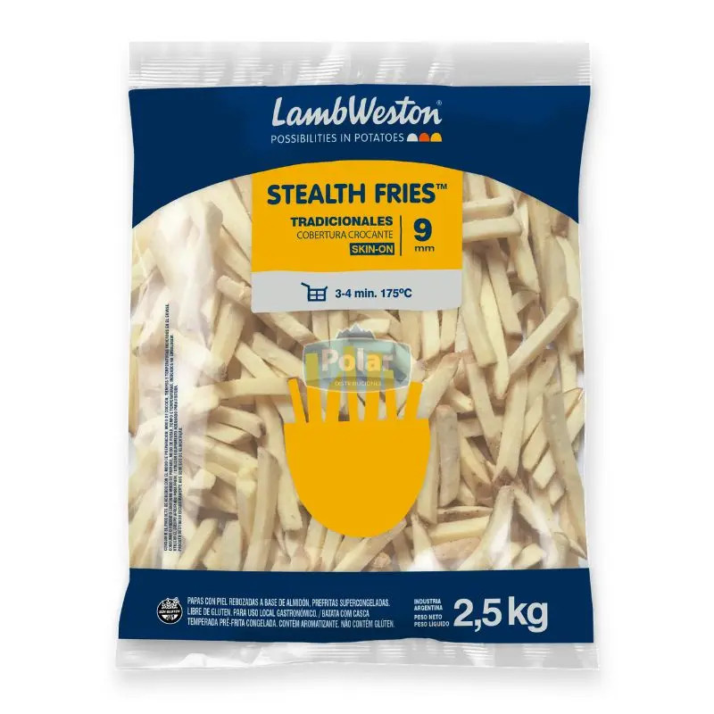 Papa Stealth Frie Tradicional c/piel x 2,5 kg Lamb Weston